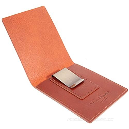 Dom Teporna Italy Full Grain Italian Leather Money Clip Simple Thin Slim Ideal for Back Pocket