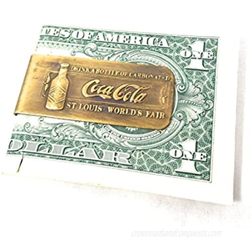 Drink Coca Cola Co St. Louis World Fair Solid Brass Money Clip - Antique Style