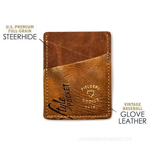 Fielders Choice Goods Credit Card Holder Money Clip Baseball Glove Leather Magnetic Money Clip Wallet for Men and Women