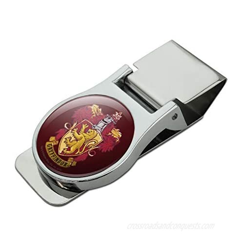 Harry Potter Gryffindor Painted Crest Satin Chrome Plated Metal Money Clip