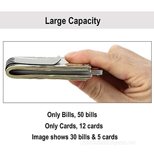 Lindenle Money Clip Spring Steel Cash Clips Large Capacity Minimalist Front Pocket Wallet