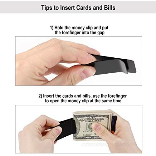 Lindenle Money Clip Spring Steel Cash Clips Large Capacity Minimalist Front Pocket Wallet