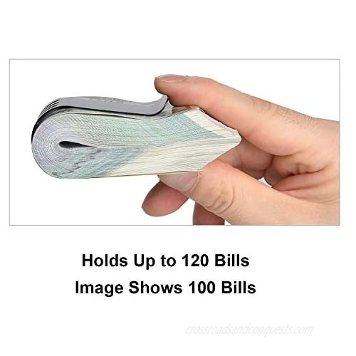 Lindenle Money Clip Spring Steel Cash Clips Large Capacity Minimalist Front Pocket Wallet (Large Size Black)