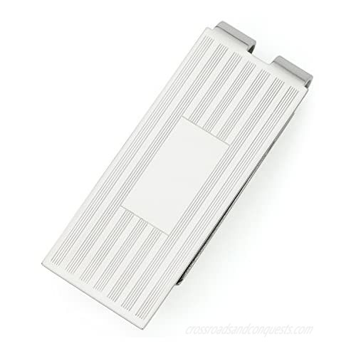 Men's Stainless Steel Money Clip with Rectangle Inset