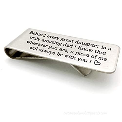 Money Clip for Dad - Behind Every Great Daughter is A Truly Amazing Dad Father Money Clip Father of The Bride Gift Father's Day Birthday Christmas Gift from Daughter