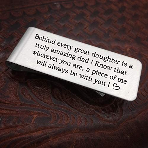 Money Clip for Dad - Behind Every Great Daughter is A Truly Amazing Dad  Father Money Clip  Father of The Bride Gift  Father's Day Birthday Christmas Gift from Daughter
