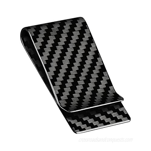 MONOCARBON Genuine Carbon Fiber Money Clips Credit Card Holder with Constellation for Minimalist Money Clips Front Pocket