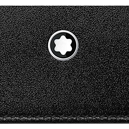Montblanc 118295 Meisterstück Wallet 6 cc Leather 11 x 8.5 cm with Money Clip Black/Light Blue