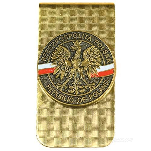 Polish Gold Plated Money Clip Cash Clips Metal Wallet Card Holder for Men  Women- Checkerboard Pattern