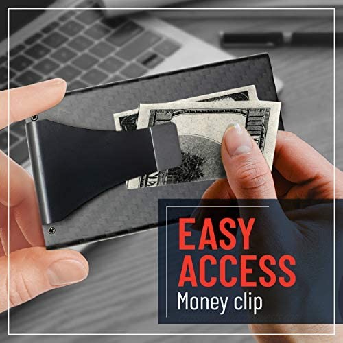 Safedome Carbon Fiber RIFD Card Holder with Money Clip
