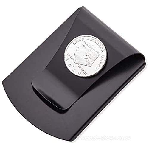 Smart Money Clip Card Holder Wallet with President Trump Keep America Great 2020 Election | Matte Black + Silver Medal