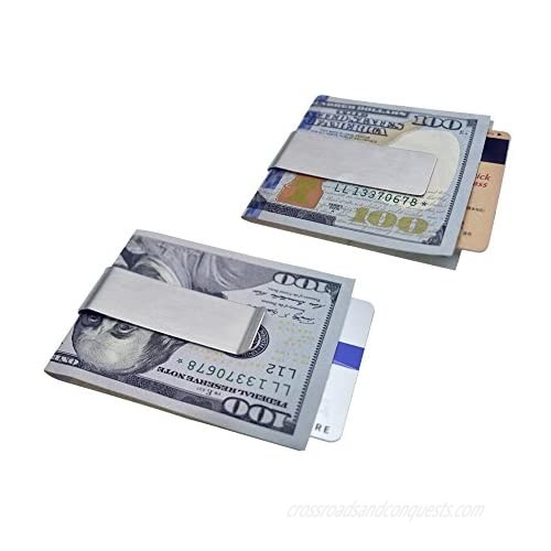 Stainless Steel Money Clip SourceTon 4 Pack Slim Wallet Credit Card Holder Minimalist Wallet - Silver