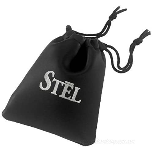 STEL Stainless Steel Black Enamel and Diamond Money Clip
