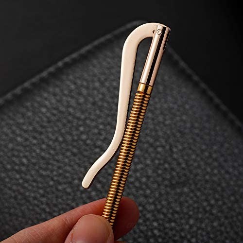 WUTA Spring Money Clip Bar Brass+Stainless Steel Bar Slim Leather Wallet Craft Supplie Open Coil Cash Holder Clamp Silver(Pack of 2)