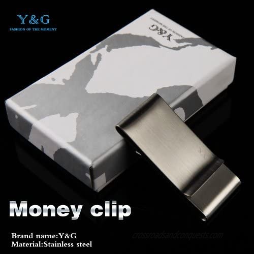 Y&G Men's Fashion Slim Wallet Stainless Steel Money Clip Simple Style