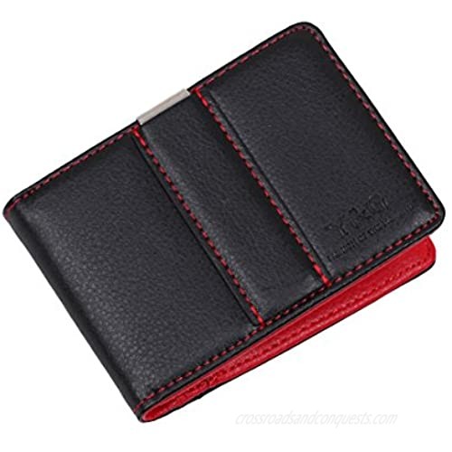 Y&G YCM15A04 Excellent Fantastic Red Stainless Steel Leather Money Clip Card Holder Father Days Fashion Gifts for Lawyers