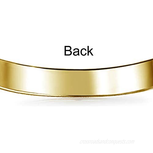 Bling Jewelry Cuban Curb Link Personalized Name Engravable ID Identification Bracelet for Men 180 Gauge 18K Gold Plated Brass 8.5 Inch