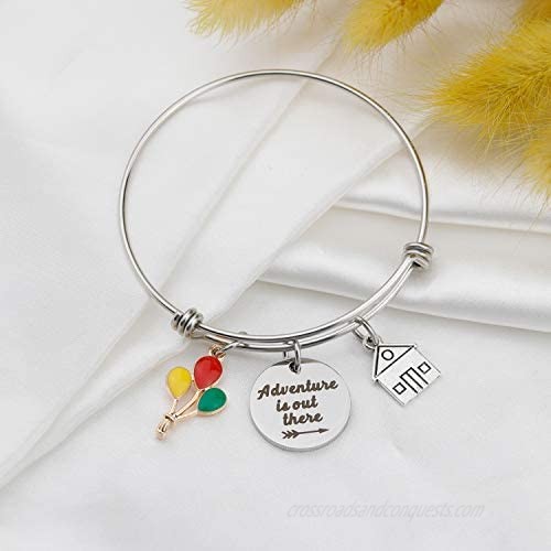 CWSEN Travel Bracelet for Women Girls Adventure is Out There Bracelet Travel Inspirational Jewelry Gift Wanderlust Gifts