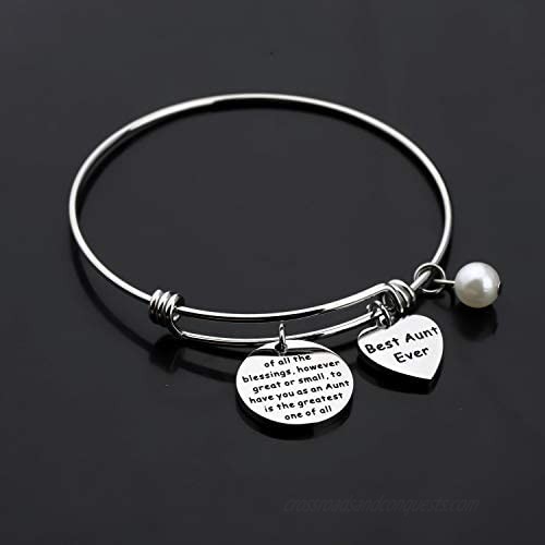 Gzrlyf Aunt Bracelet Aunt Jewelry Best Aunt Ever Gifts Auntie Gifts from Niece Nephew