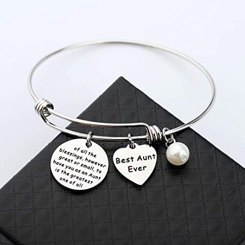 Gzrlyf Aunt Bracelet Aunt Jewelry Best Aunt Ever Gifts Auntie Gifts from Niece Nephew