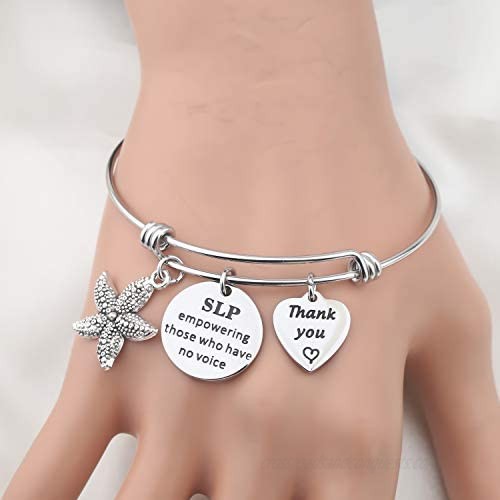 Gzrlyf Speech Language Pathologist Bracelet Thank You Gifts for Speech Therapist SLP Empowering Those who Have No Voice