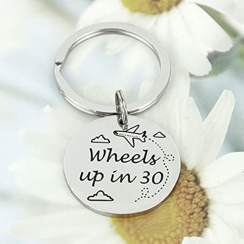 Hutimy Wheels up in 30 Keychain Spencer's Gifts Spencer Reid Merchandise Crime Show Jewelry Crime Keychain