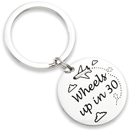 Hutimy Wheels up in 30 Keychain Spencer's Gifts Spencer Reid Merchandise Crime Show Jewelry Crime Keychain