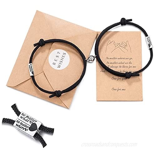 KINGSIN Couples Magnetic Mutual Attraction Bracelets Vows of Eternal Love Charms Adjustable Jewelry Gifts Set for Lover Women Men Mother Daughter Bestfriend
