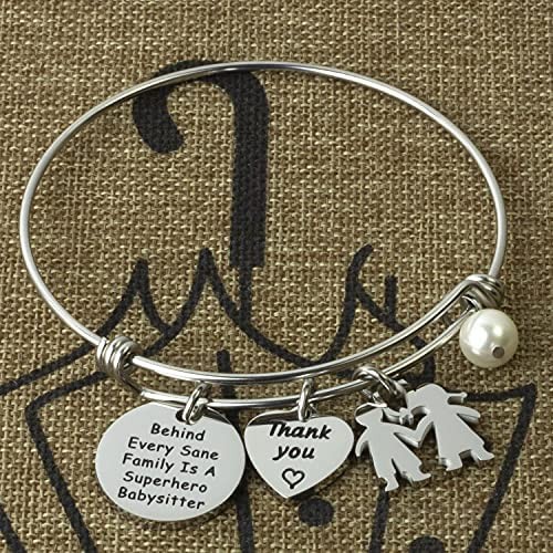Kivosliviz Babysitter Gifts Bracelet for Women Female Best Babysitter Gift Ideas for Nanny or Caregiver Bracelets Jewelry Babysitters Bracelet