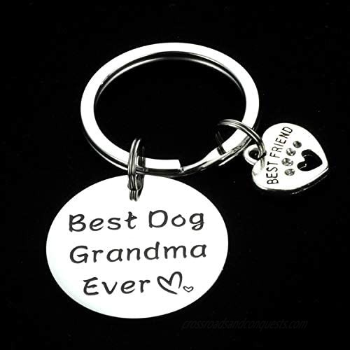 Kivosliviz Dog Grandma Gifts Keychain Dog Paw Print Jewelry Best Dog Grandma Ever Dog Lover Keychain Dog Grandmother Keychains