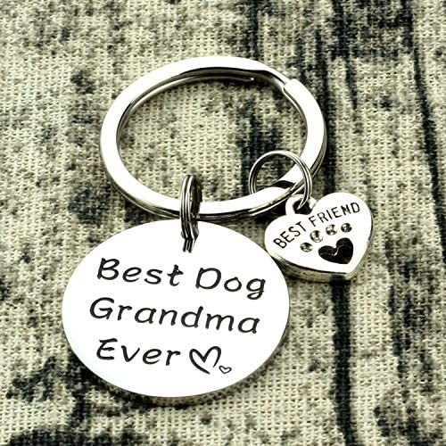 Kivosliviz Dog Grandma Gifts Keychain Dog Paw Print Jewelry Best Dog Grandma Ever Dog Lover Keychain Dog Grandmother Keychains