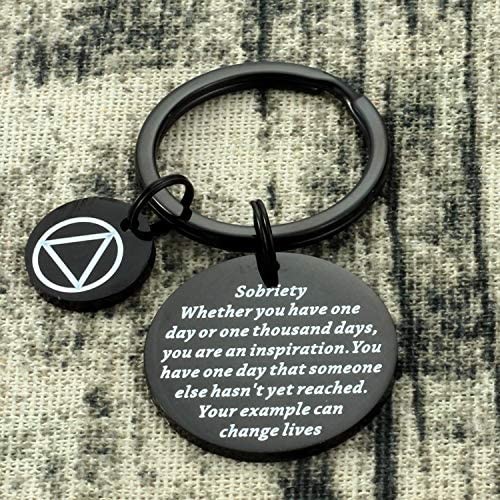 Kivosliviz Sober Gifts Keychain Na Recovery Gifts for Alcoholics Recovering Sober Jewelry Sobriety Keychain
