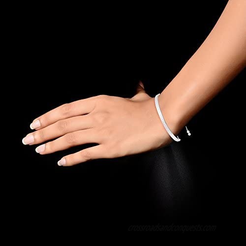 LeCalla Sterling Silver Jewelry Sliding Bolo Bracelet for Teen Women