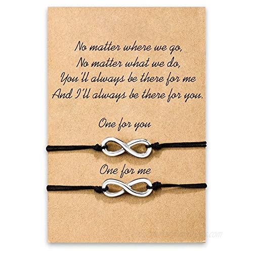 MANVEN Pinky Promise Long Distance Matching Bracelets for Best Friend Mother Daughter Couples