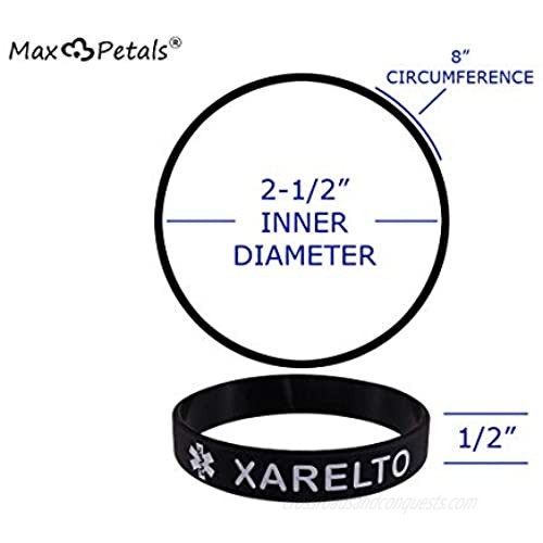 Max Petals XARELTO Silicone Bracelet Wristbands (5 Pack)