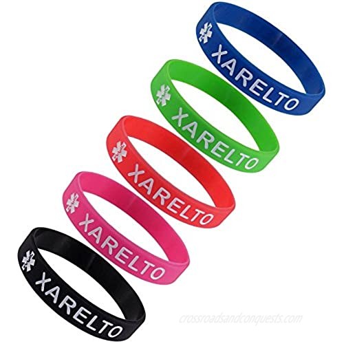 Max Petals "XARELTO Silicone Bracelet Wristbands (5 Pack)