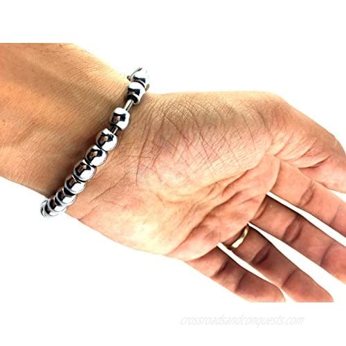 M'VIR Sikh/Punjabi Kada Beads Stainless Steel Bracelet for Women/Girls/Boys/Men/Grandpa - FREE Booklet