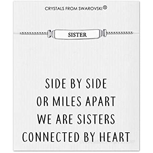 Philip Jones Sister ID Friendship Bracelet with Quote Card Created with Austrian Crystals