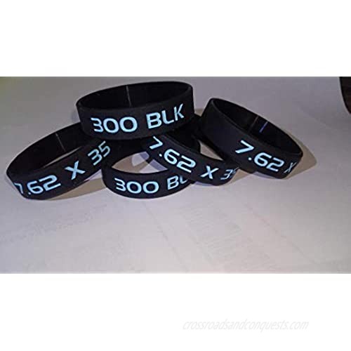(Q) 300 Blackout Magazine Marking Bands Easy ID Blue and Black (5 Pack)