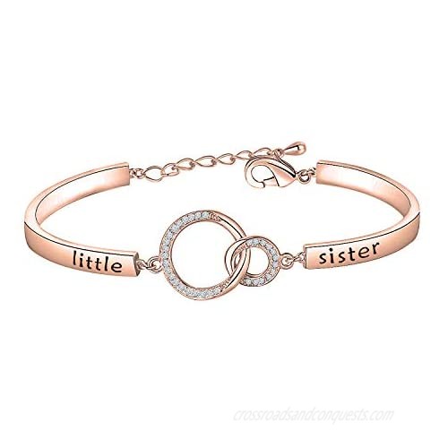 Sorority Big Sister Little Sister Bracelets Sisters Gift CZ Interlocking Circles Jewelry