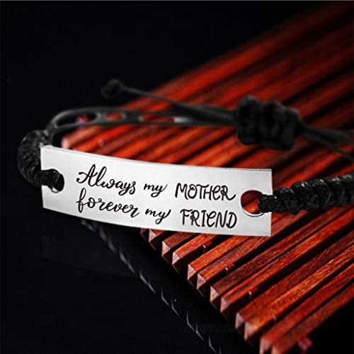 SOUSYOKYO Always My Mother Forever My Friend Bracelet from Children Son to Mom Mom Birthday Present