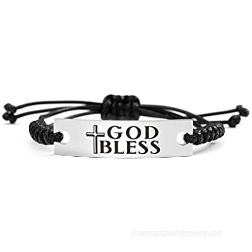 SOUSYOKYO God Bless Bracelet for Men Women Christian Gifts for Christmas Anniversary Day