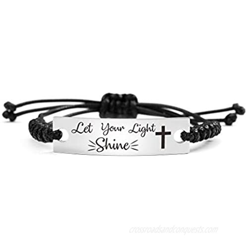 SOUSYOKYO Let Your Light Shine Gifts Christian Gifts for Women Girl Religious Bracelets for Men Him