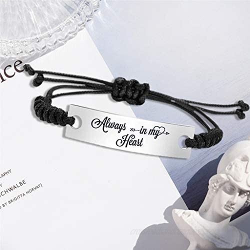 SOUSYOKYO Loss of Dad Mom Gifts - Always in My Heart Bracelet for Ashes - Miss Family Jewelry