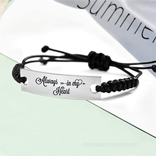 SOUSYOKYO Loss of Dad Mom Gifts - Always in My Heart Bracelet for Ashes - Miss Family Jewelry