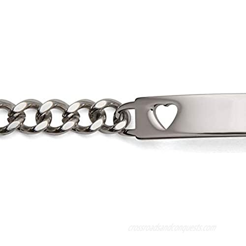 Speidel Ladie's ID Bracelet with Heart Cutout Plaque in Silver & Gold Tone w/Engraving Options