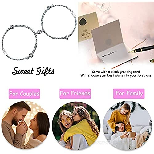 Tarsus Couples Magnetic Bracelets Mutual Attraction Eternal Love Relationship Matching Jewelry Gifts for Lover Women Men Bf Gf Friends