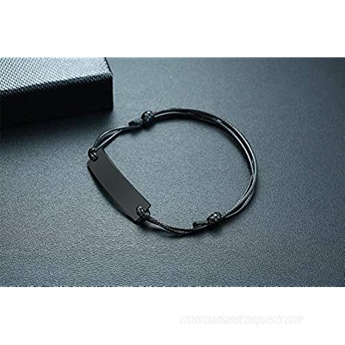 XUANPAI Personalized Inspirational Mantra Quote Bar Bracelet Encouragement Motivational Gift for Men Women Adjustable Cord Bracelets