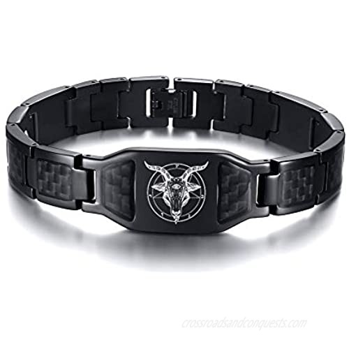 XUANPAI Stainless Steel Wristband ID Cross Bracelet Prayer Jewelry for Men Boys Adjustable