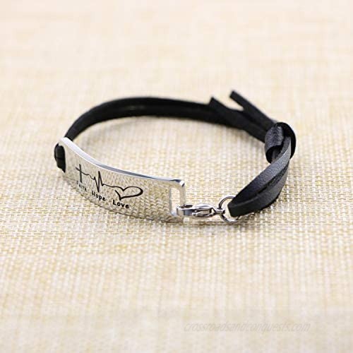 Yiyang Bracelets for Women Inspirational Stainless Steel Bar Wrap Bangle Cuff Personalized Birthday Gifts